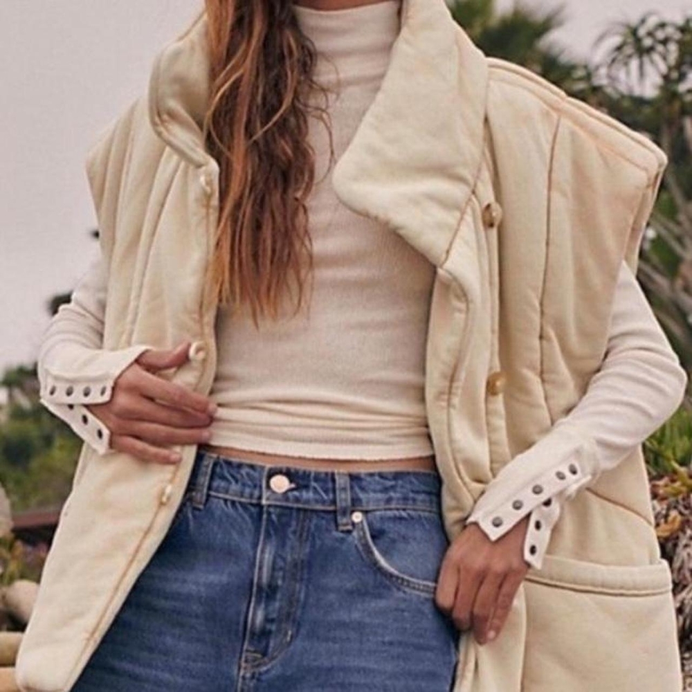 Cream Quilted Women's Vest